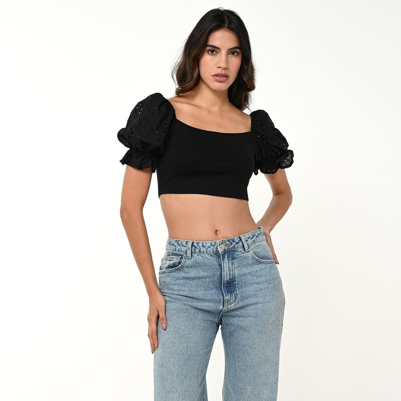 MOSSIMO - Blusa Mujer de Ojalillo de Algodón Mossimo