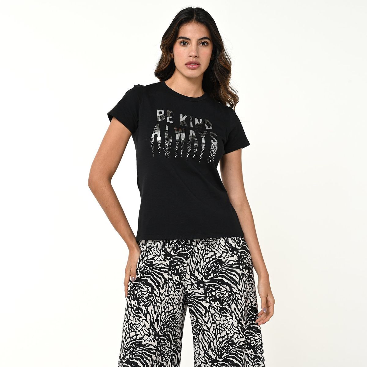 MOSSIMO - Camiseta Mujer con Estampado Manga corta de Algodón Mossimo