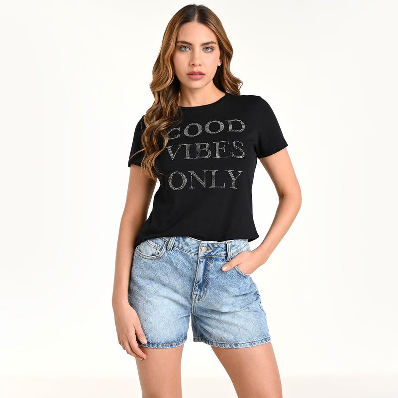 MOSSIMO - Camiseta Mujer con Estampado Manga corta de Algodón Mossimo 