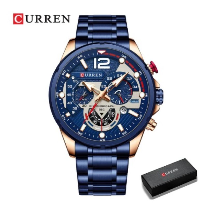 CURREN - Reloj Curren para Hombre KRED332120 . Reloj Análogo Acero inoxidable Azul