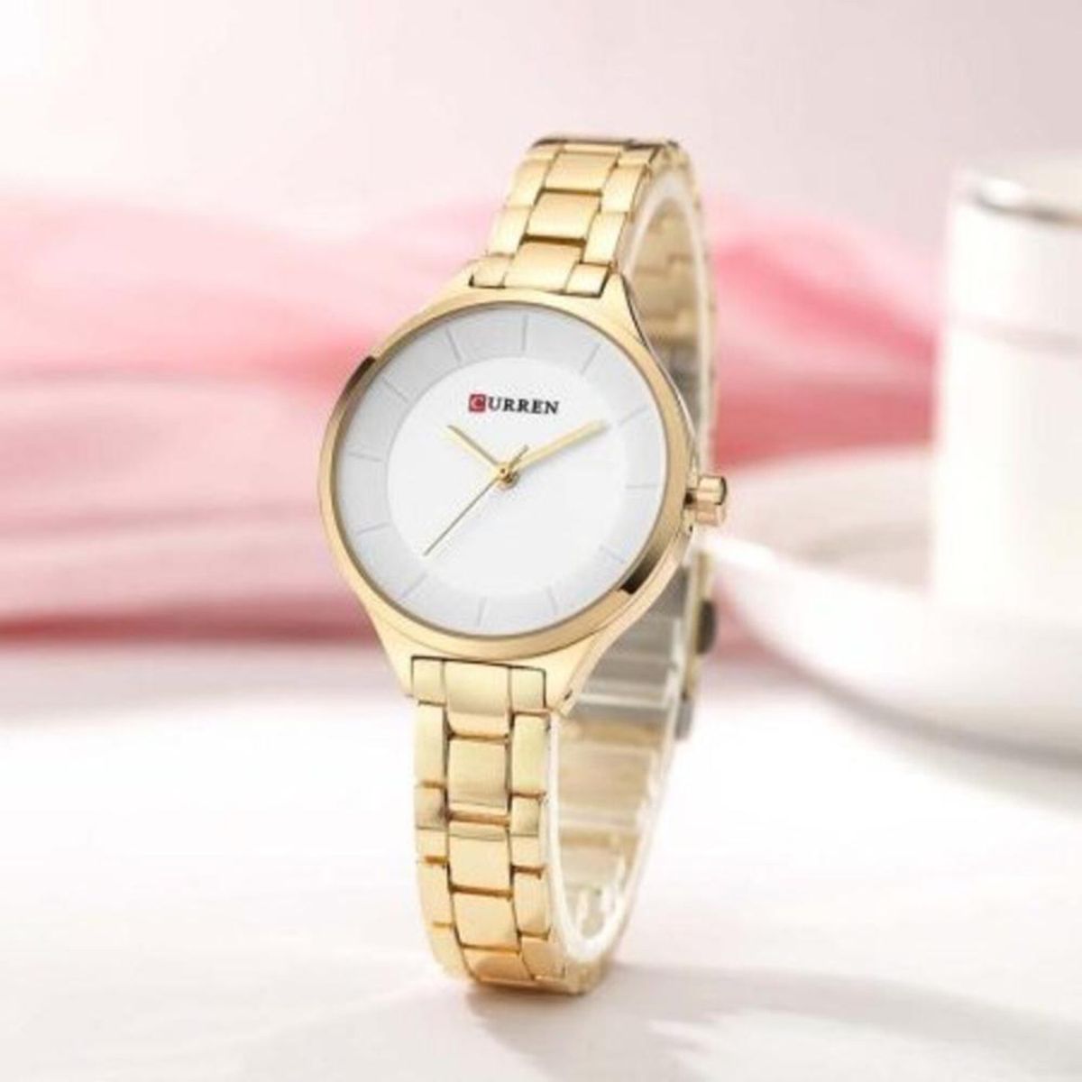 CURREN - Reloj Curren Mujer 9015 . Reloj Acero Inoxidable Dorado