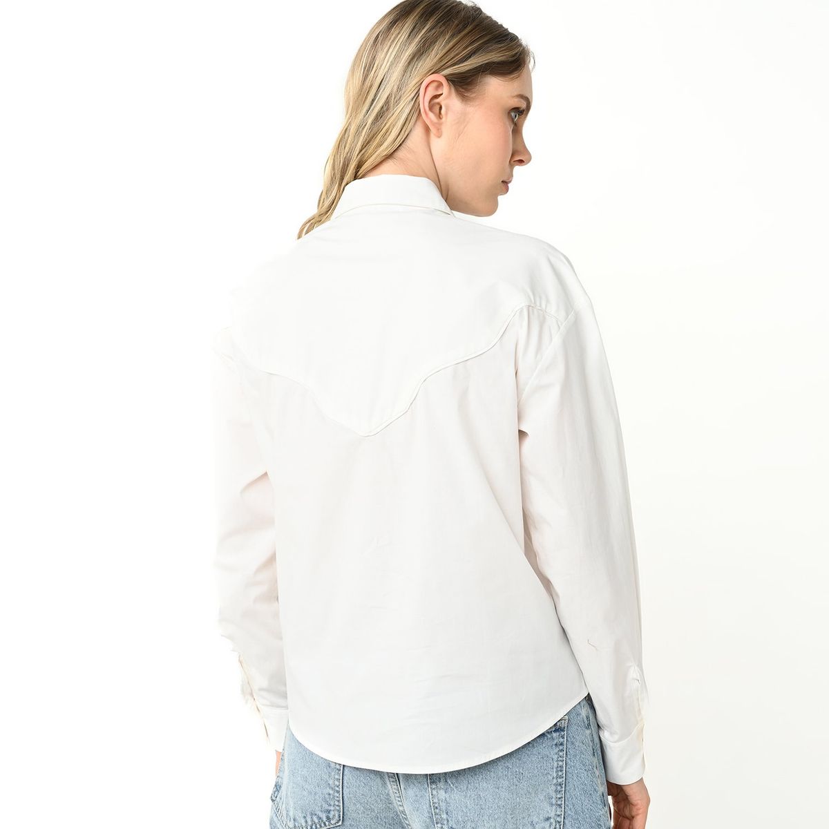 BASEMENT - Camisa Mujer Manga larga de Algodón Basement