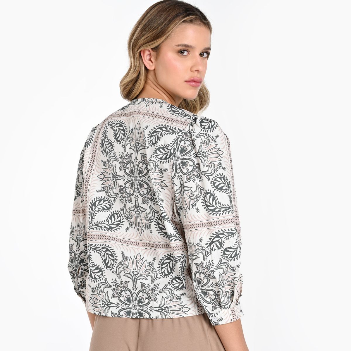 BASEMENT - Camisa Mujer Manga 3/4 de Algodón Basement