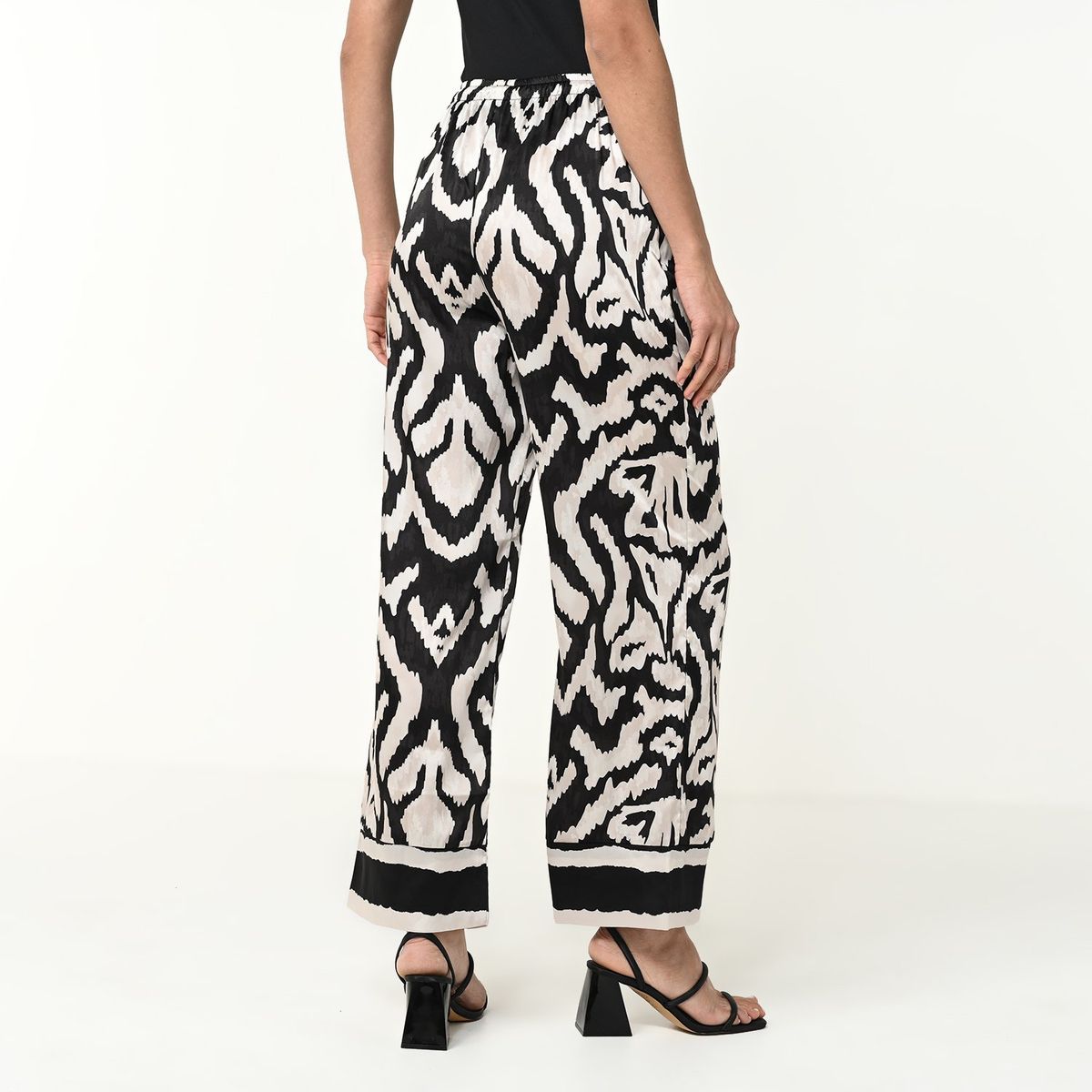 BASEMENT - Pantalón Wide Leg Mujer Tiro alto con Estampado Basement