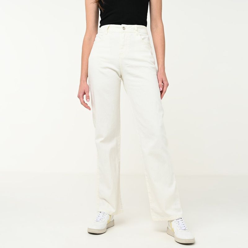NEWPORT - Jean Wide Leg Mujer Tiro alto de Algodón Newport