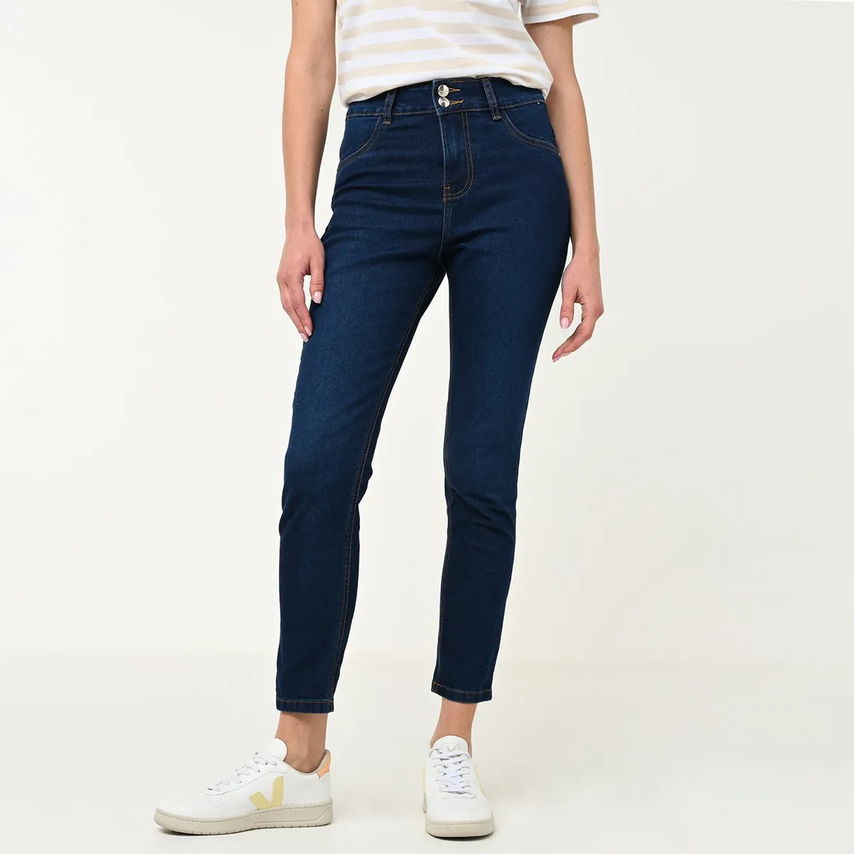 NEWPORT - Jean Skinny Mujer Tiro alto de Algodón Newport