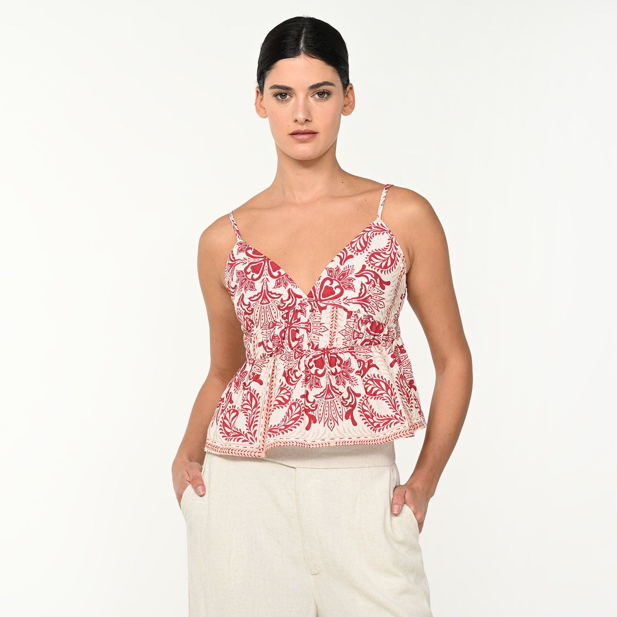 BASEMENT - Blusa Mujer Sin mangas de Algodón Basement