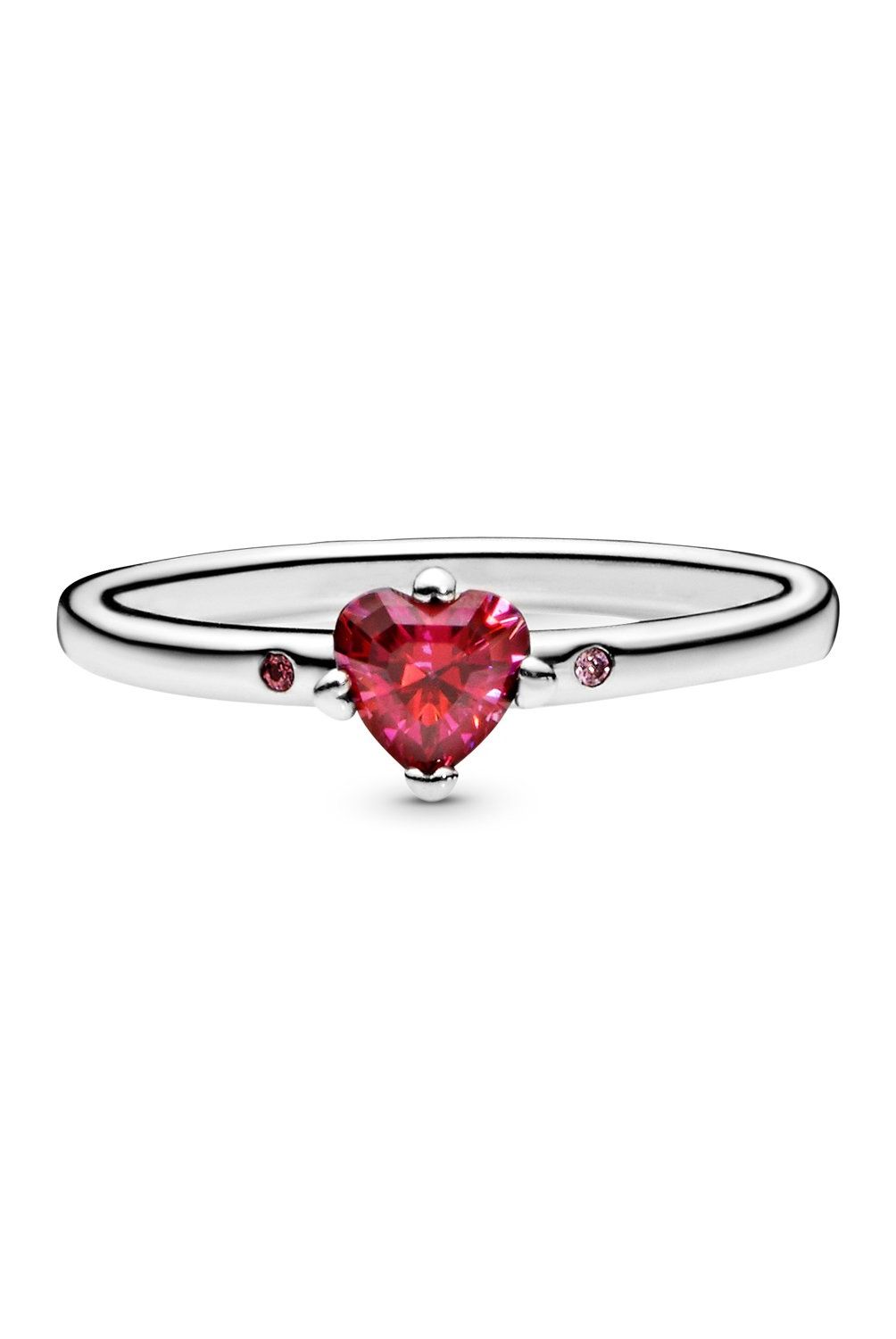 PANDORA - Anillo Pandora Corazon Rojo Reluciente En Plata Esterlina