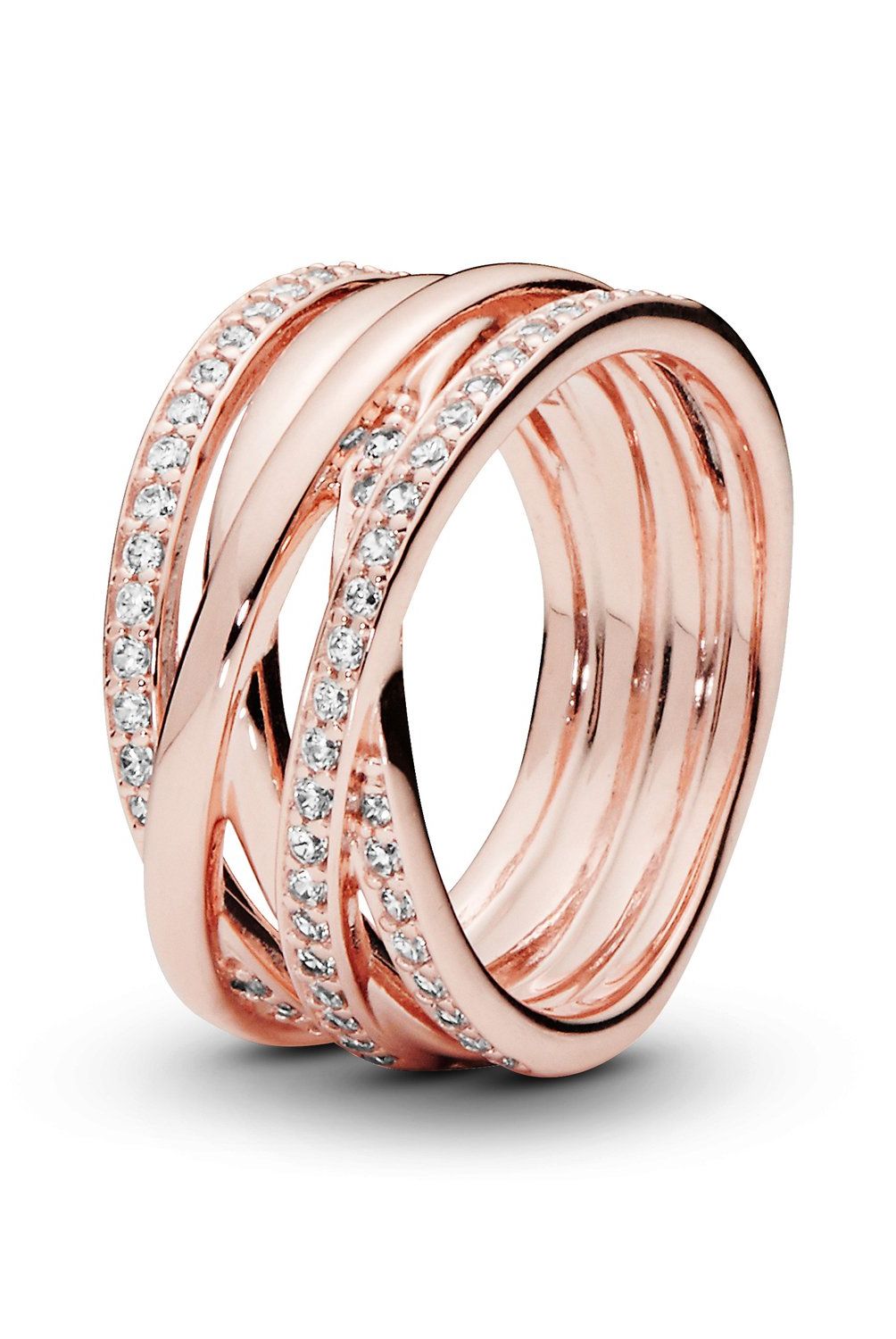 PANDORA - Anillo Pandora Entrelazado Recubrimiento en Oro Rosa 