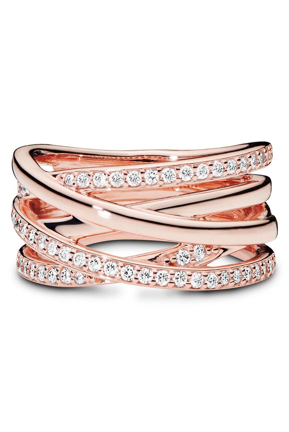 PANDORA - Anillo Pandora Entrelazado Recubrimiento en Oro Rosa 
