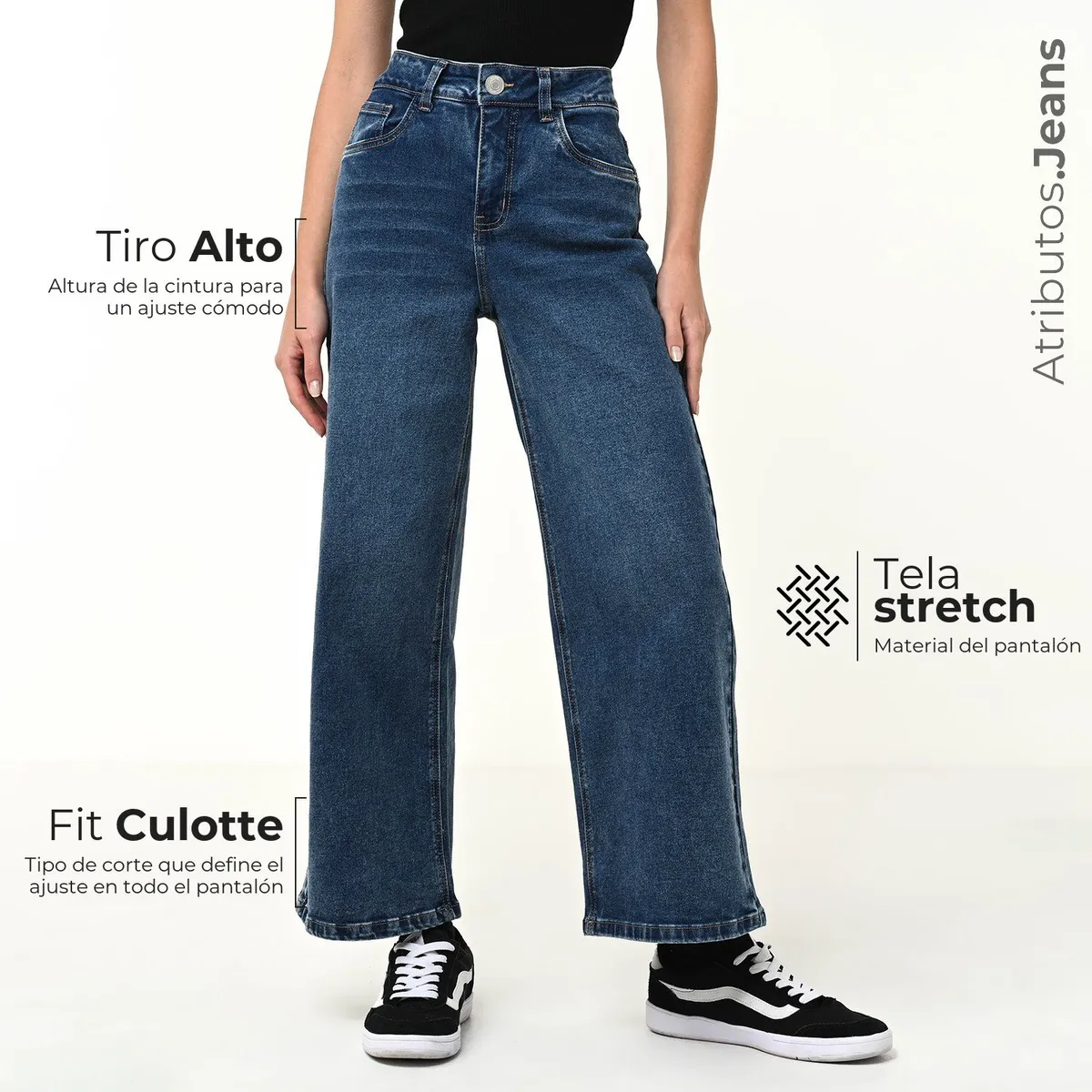 SYBILLA - Jean Culotte Mujer Tiro alto Sybilla