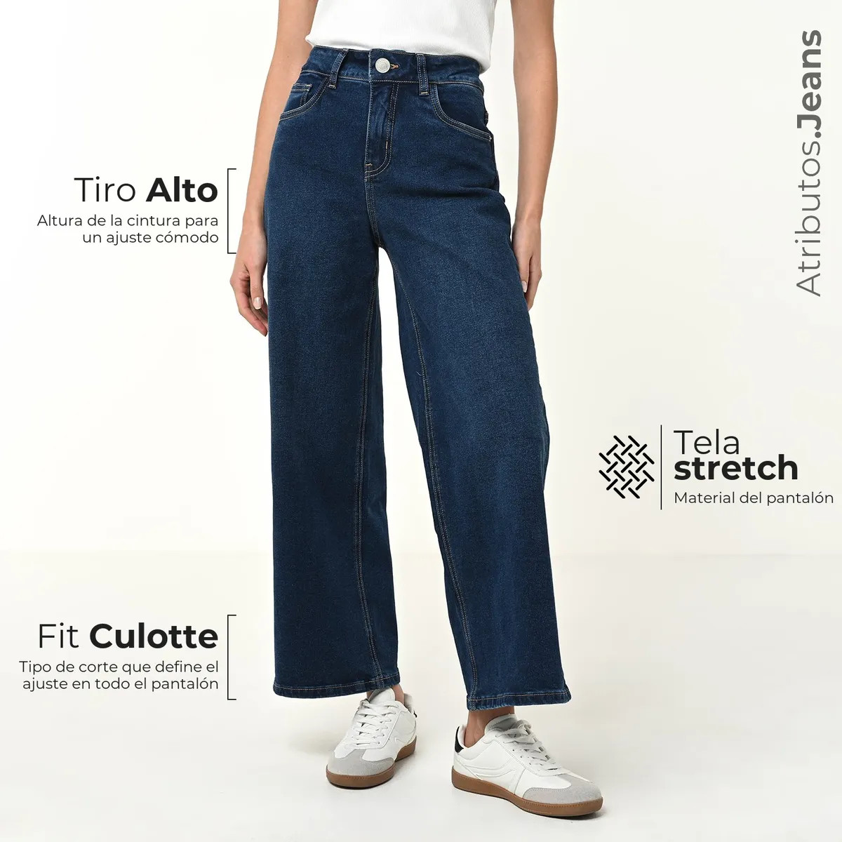 SYBILLA - Jean Culotte Mujer Tiro alto Sybilla