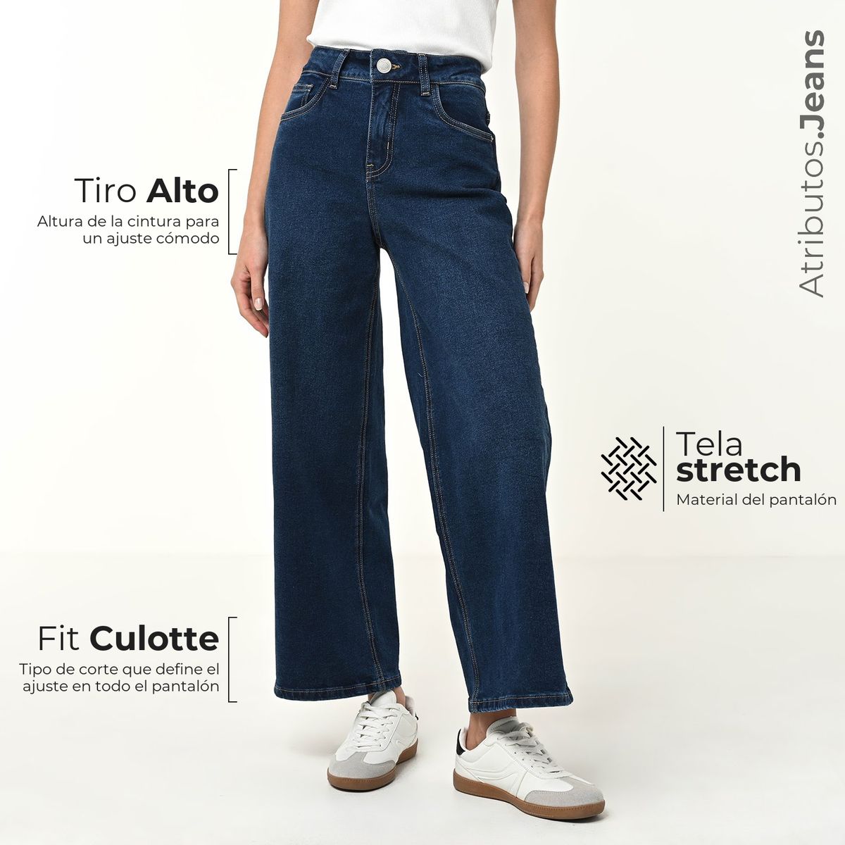 SYBILLA - Jean Culotte Mujer Tiro alto Sybilla