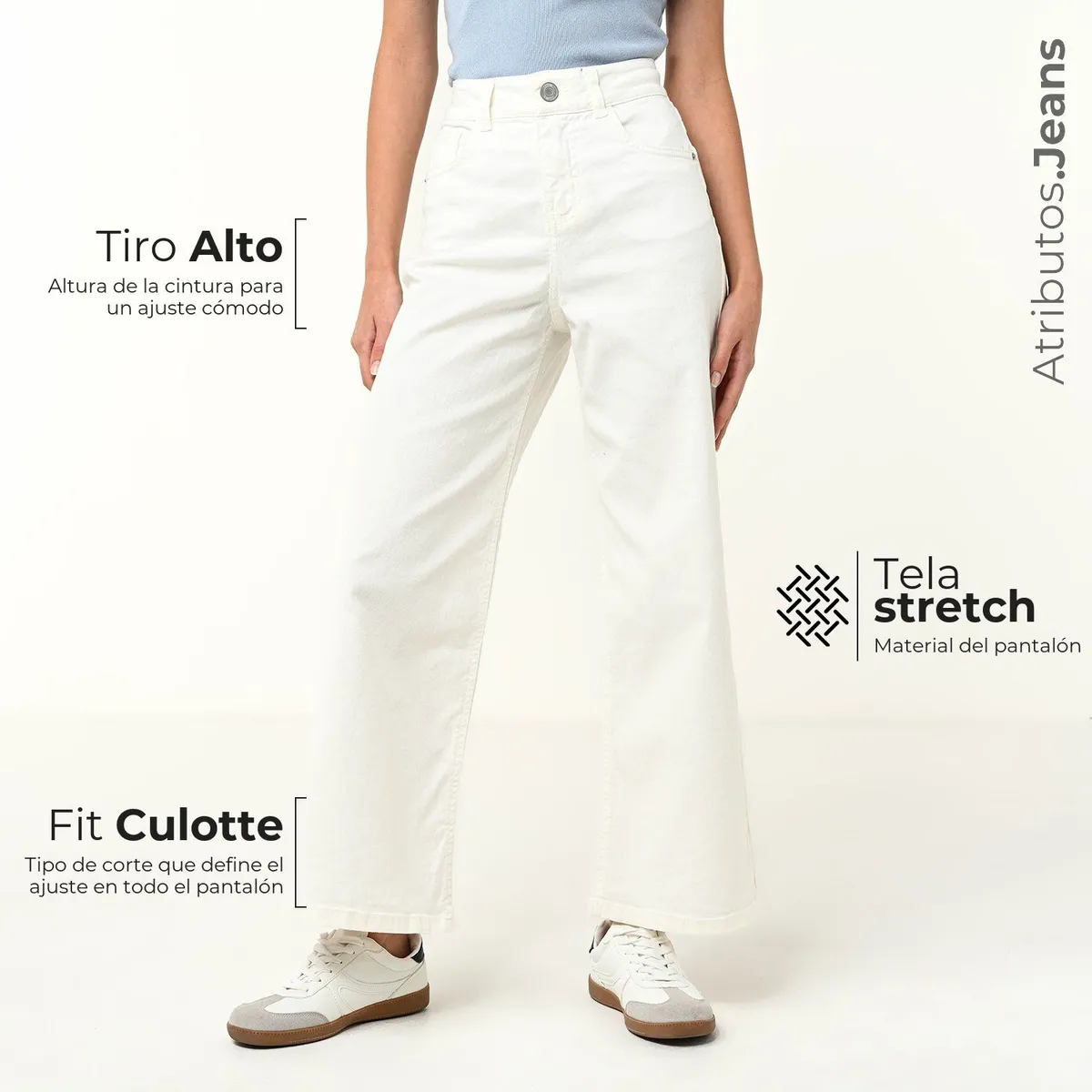 SYBILLA - Jean Culotte Mujer Tiro alto Sybilla