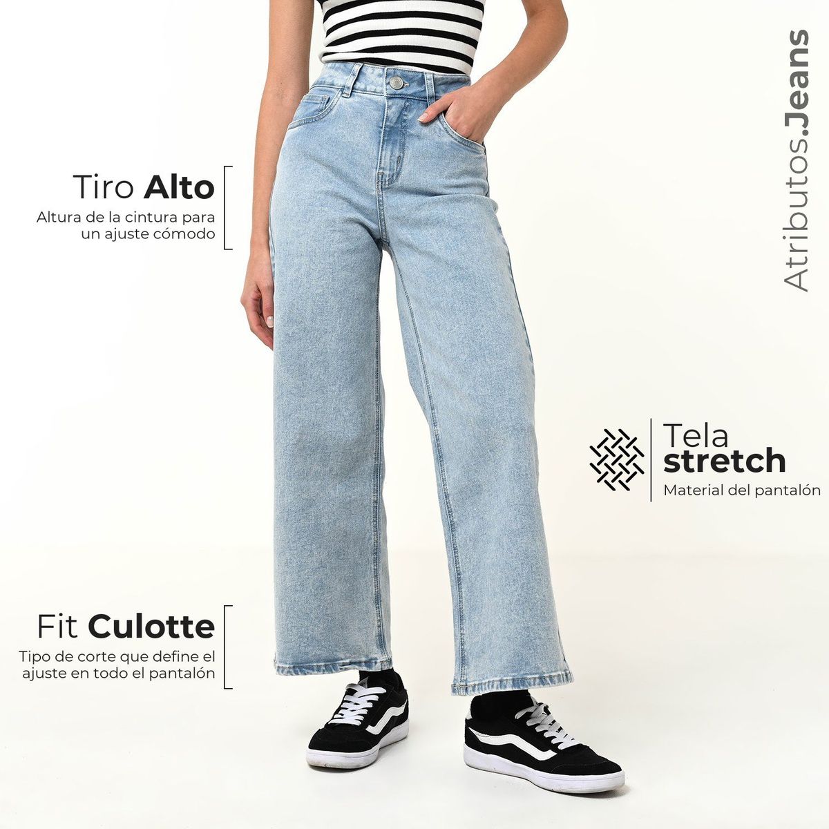 SYBILLA - Jean Culotte Mujer Tiro alto Sybilla