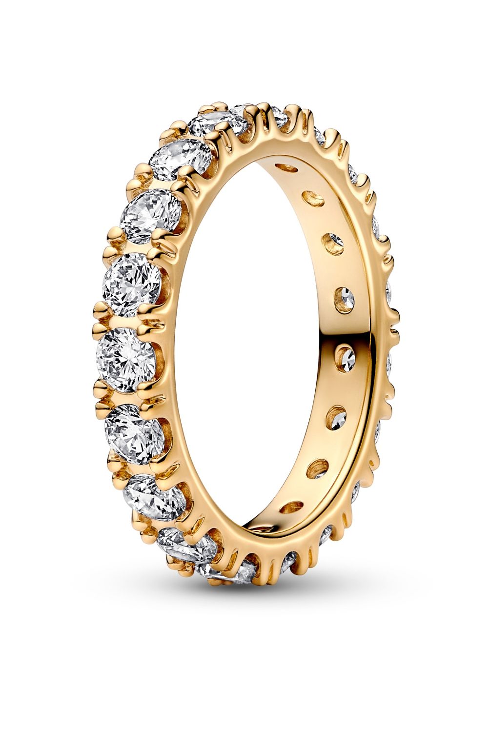 PANDORA - Anillo Pandora Fila de Eterna Brillante Recubrimiento en Oro 