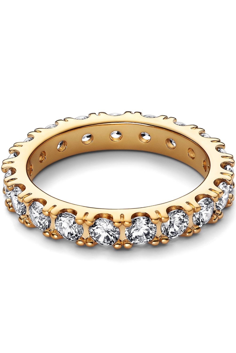 PANDORA - Anillo Pandora Fila de Eterna Brillante Recubrimiento en Oro 