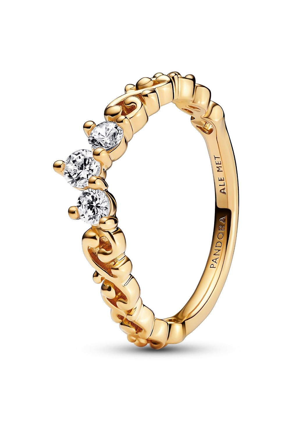 PANDORA - Anillo Pandora Tiara Real Remolino Recubrimiento en Oro 