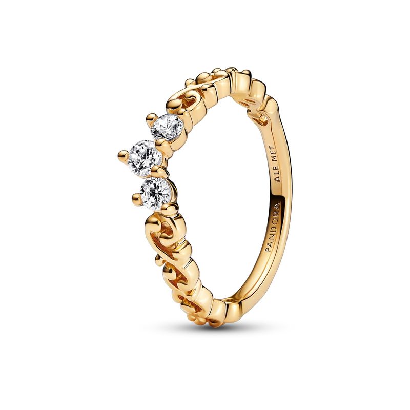 PANDORA - Anillo Pandora Tiara Real Remolino Recubrimiento en Oro 