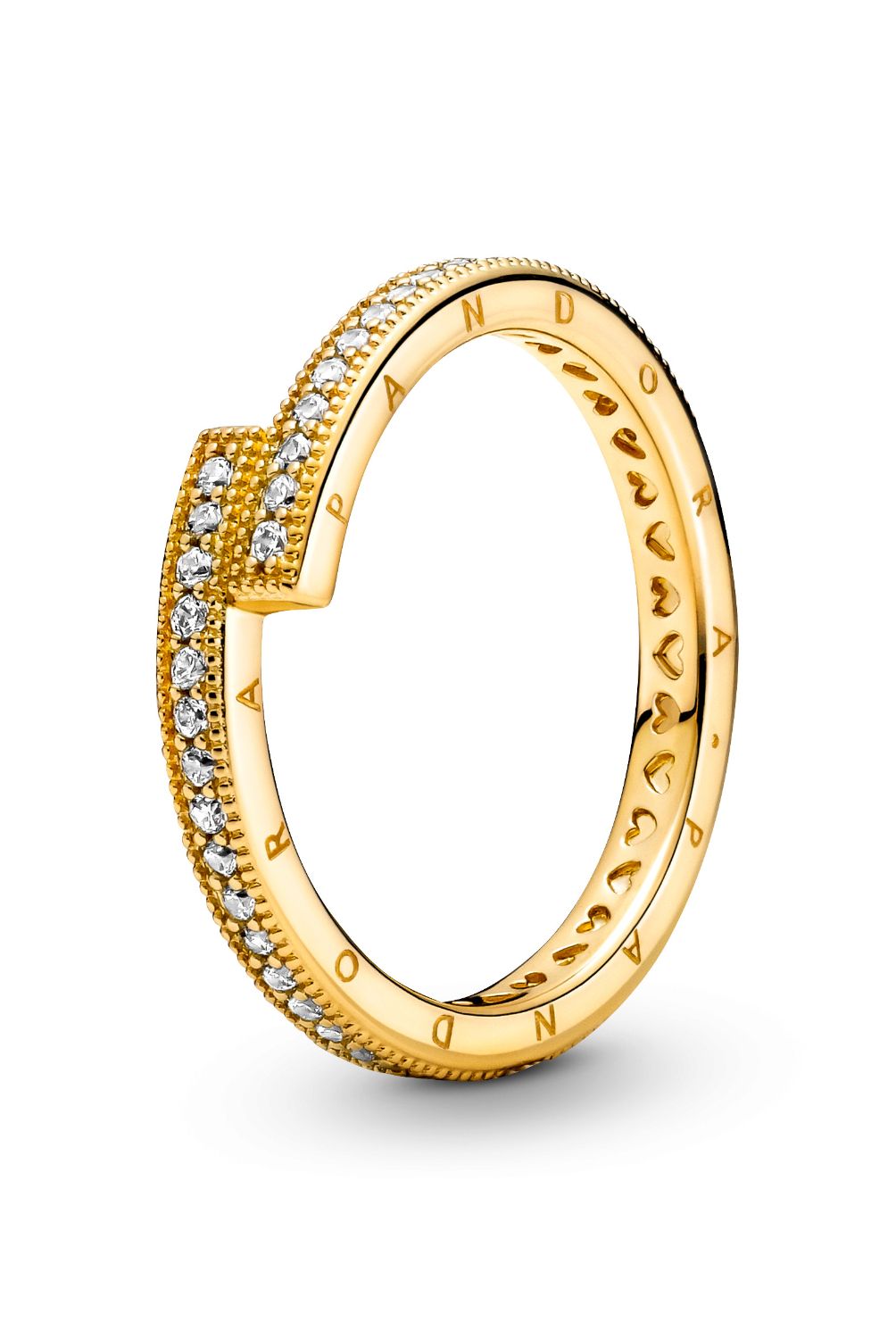 PANDORA - Anillo Pandora Superpuesto Brillante Recubrimiento en Oro 