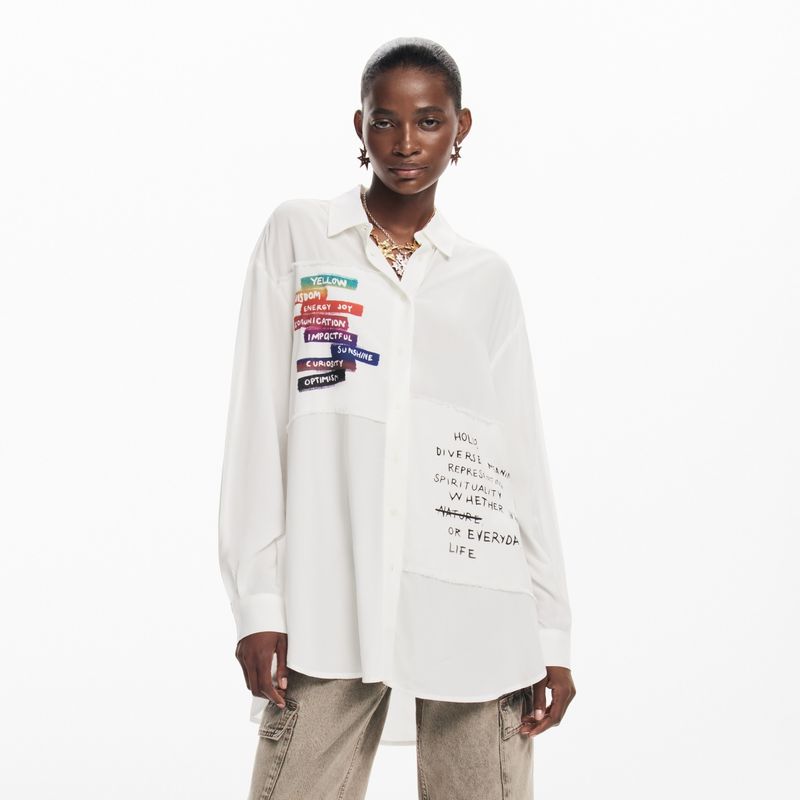 DESIGUAL - Camisa Mujer con Estampado Manga larga Desigual
