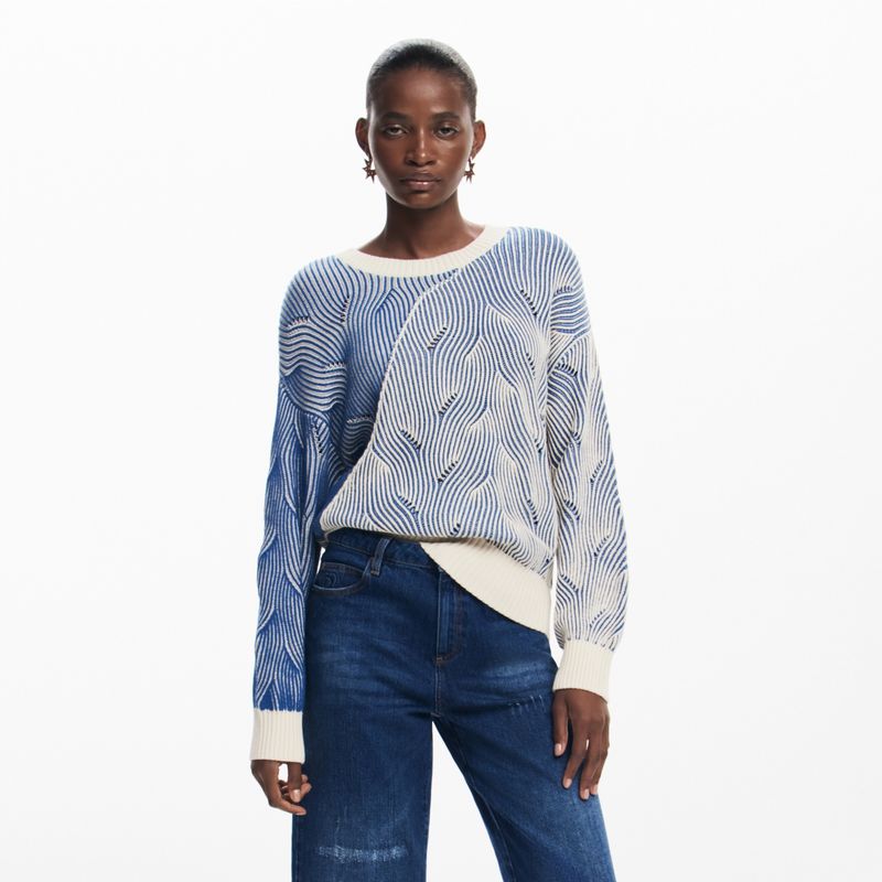 DESIGUAL - Saco Mujer de Rayas de Algodón Desigual