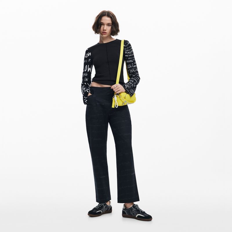 DESIGUAL - Camiseta Mujer con Estampado Manga larga Desigual