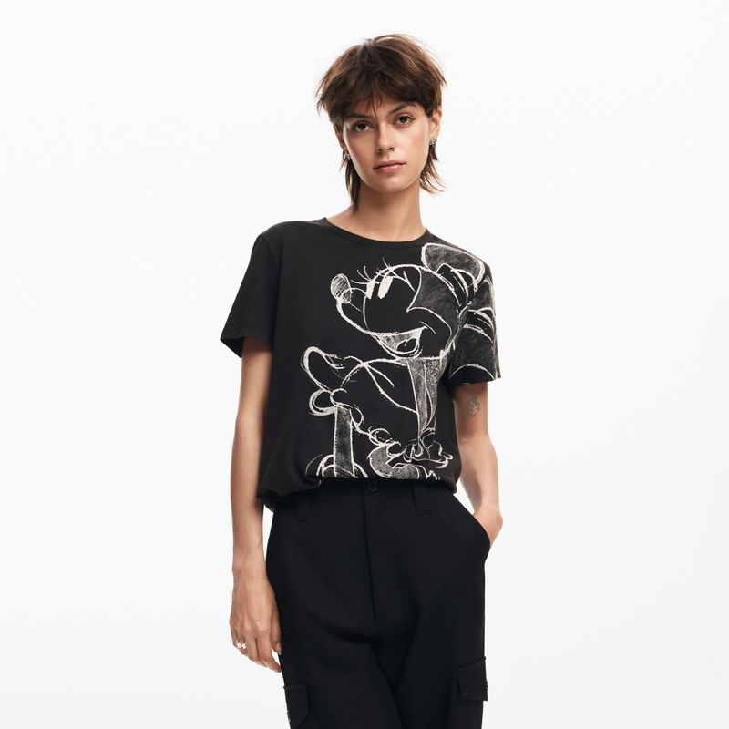 DESIGUAL - Camiseta Mujer Estampado Manga corta de Algodón Desigual