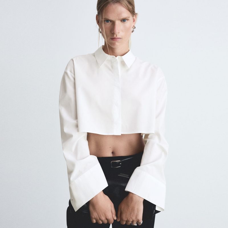MANGO - Camisa Mujer Manga larga MANGO