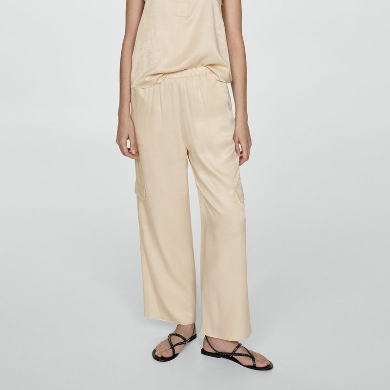 MANGO - Pantalón Cargo Mujer Tiro medio  MANGO