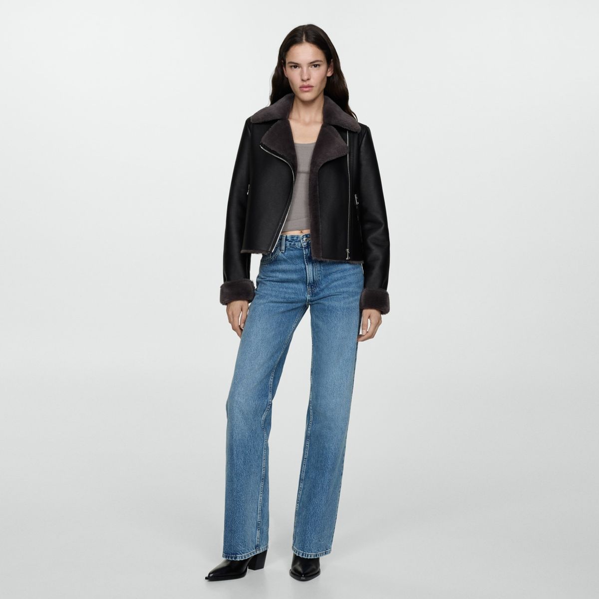 MANGO - Chaqueta Efecto cuero Mujer MANGO