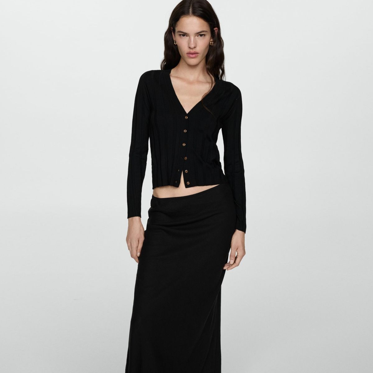 MANGO - Cardigan Mujer Tejido Crop MANGO