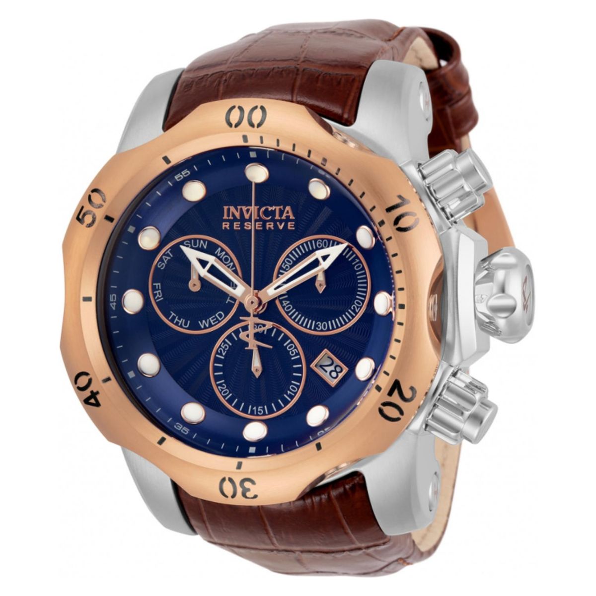 INVICTA - Reloj Invicta para Hombre Reserve . Reloj Análogo Cuero Marrón