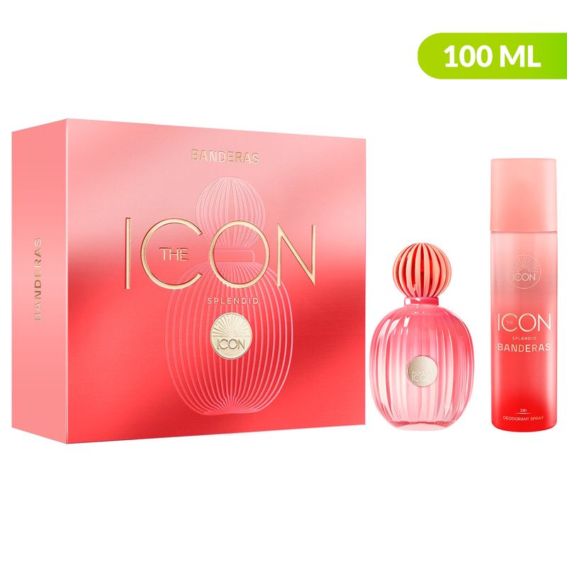 ANTONIO BANDERAS - Set de Perfume Mujer Antonio Banderas Icon Incluye: Perfume 100 ml y Desodorante 24h