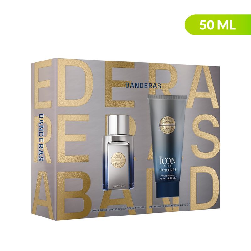 ANTONIO BANDERAS - Set de Perfume Hombre Antonio Banderas Icon Elixir  Incluye: Eau de Toilette 50ml y After Shave Balm 75ml