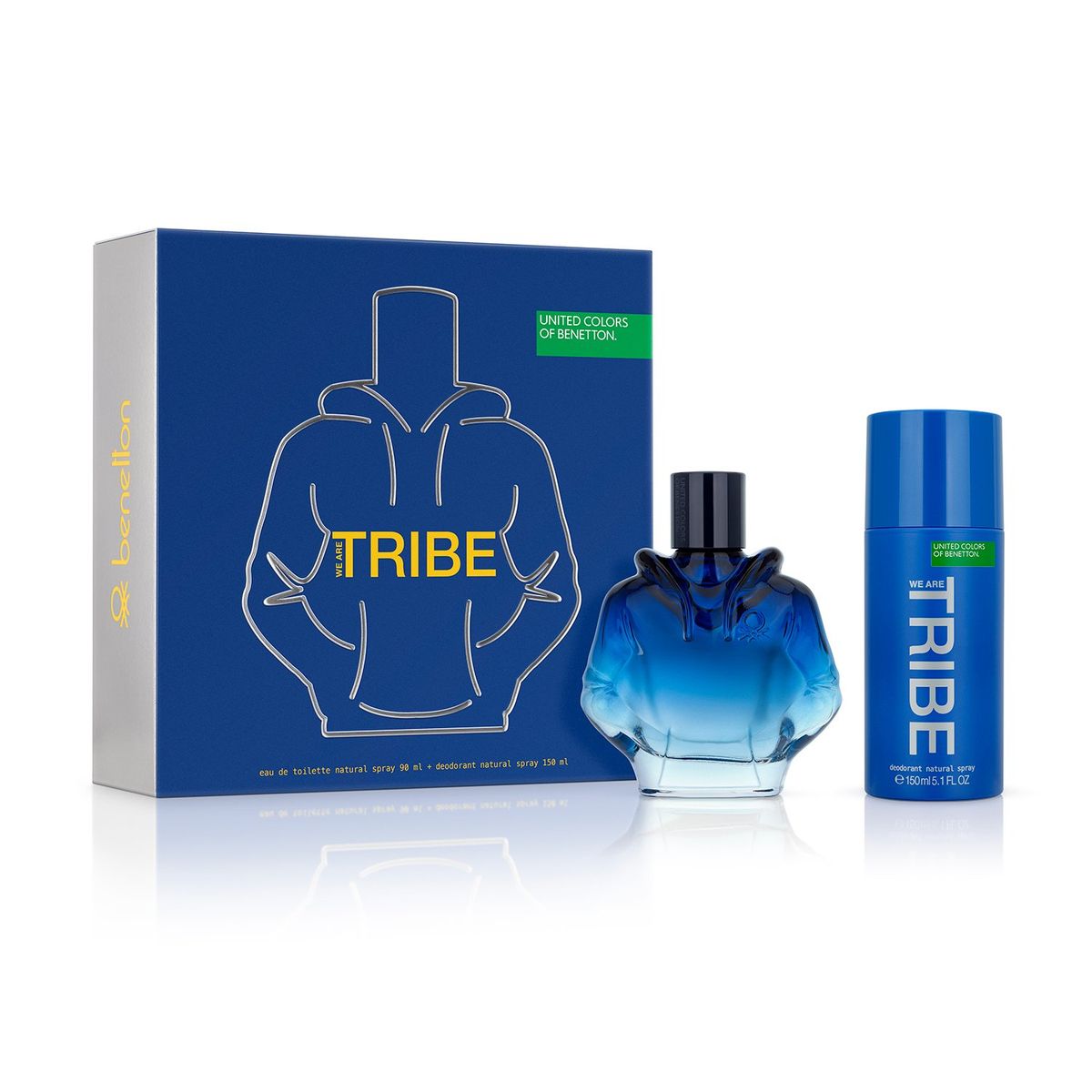 BENETTON - Set de Perfume Hombre Benetton Tribe Incluye: Eau Toilette 90ml + sodorante 150 ml 