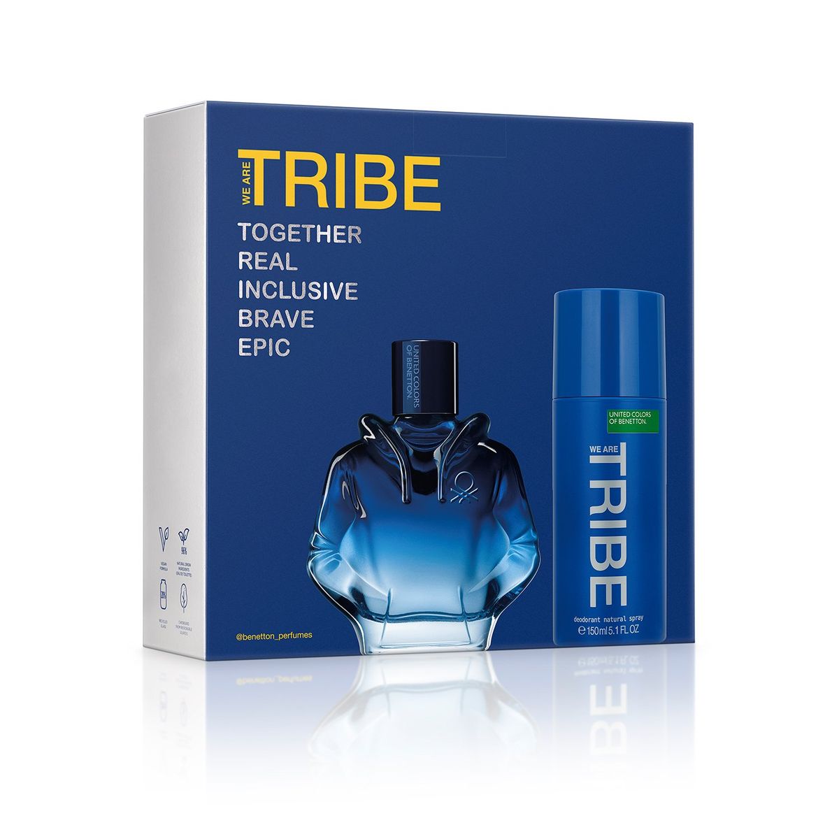 BENETTON - Set de Perfume Hombre Benetton Tribe Incluye: Eau Toilette 90ml + sodorante 150 ml 