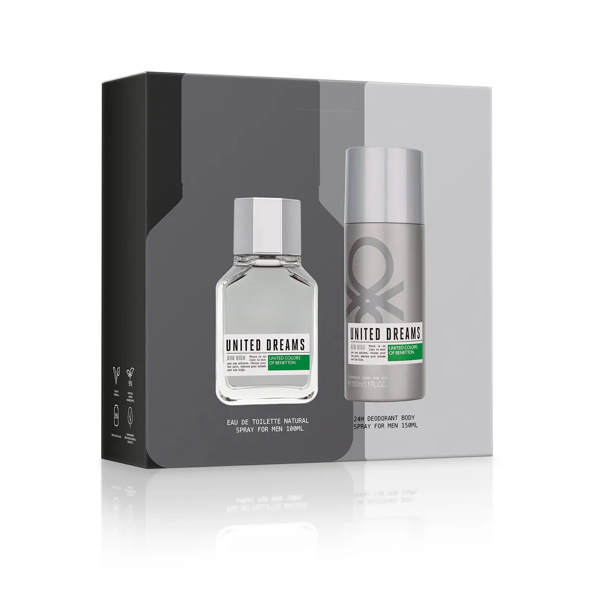BENETTON - Set de Perfume United Dreams Benetton Hombre Incluye: Desodorante 150 ml + Eau de toilette 10 ml 