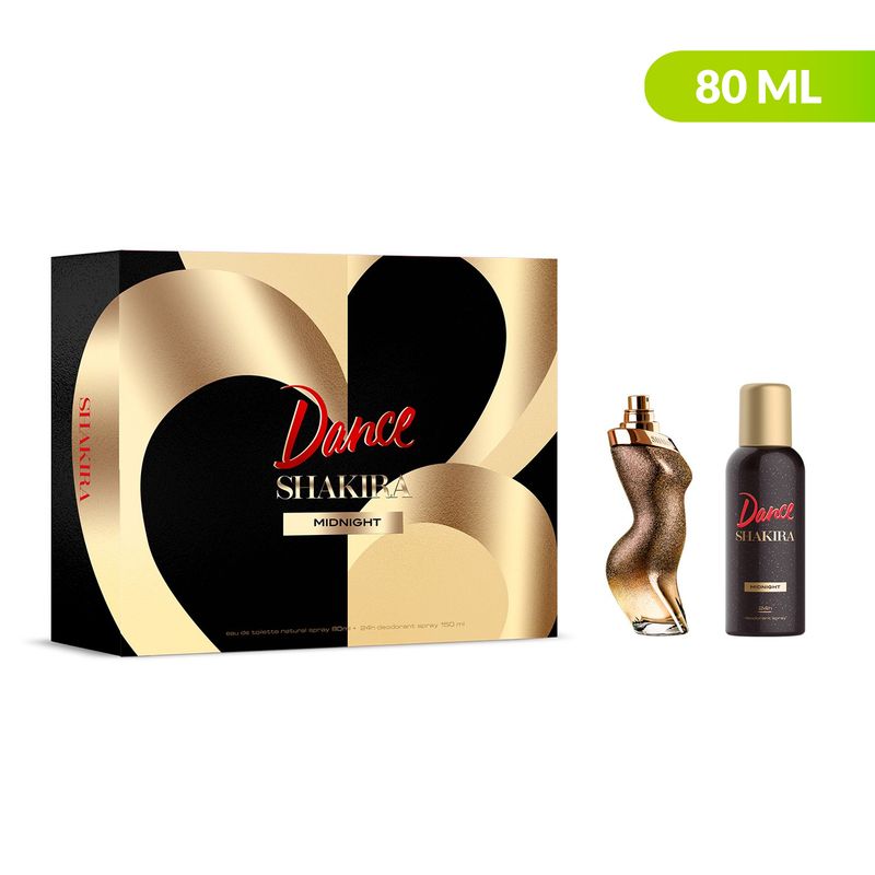 SHAKIRA - Set de Perfume Mujer Shakira SKR DANCE MIDNIGHT EDT incluye: 2 productos
