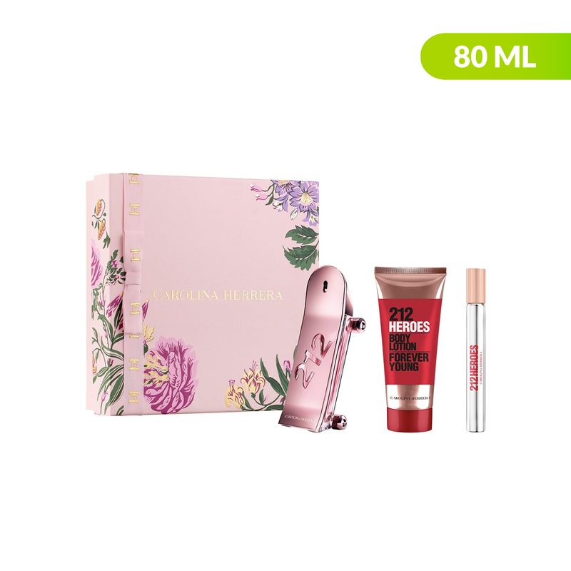 CAROLINA HERRERA - Set de Perfume Paco Rabanne 212 Heroes Incluye: Perfume EDT 80 ml + Eau de Toilette 10 ml + Desodorante 150 ml 