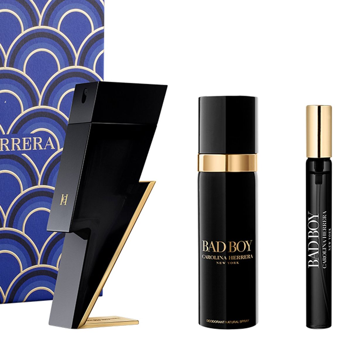 CAROLINA HERRERA - Set de Perfume Bad Boy Hombre Carolina Herrera Incluye: Perfume Eau toilette 100 ml + sodorante 100 ml + Eau Toilette 10 ml 