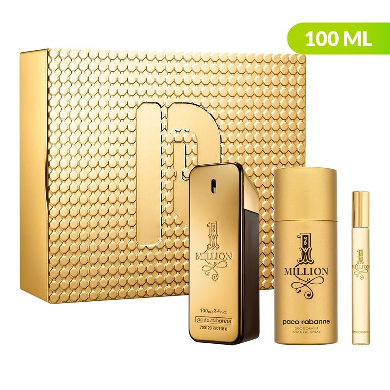 RABANNE - Set de Perfume Rabanne One Million Hombre Incluye: Desodorante 150 ml + Eau de Toilette 10 ml