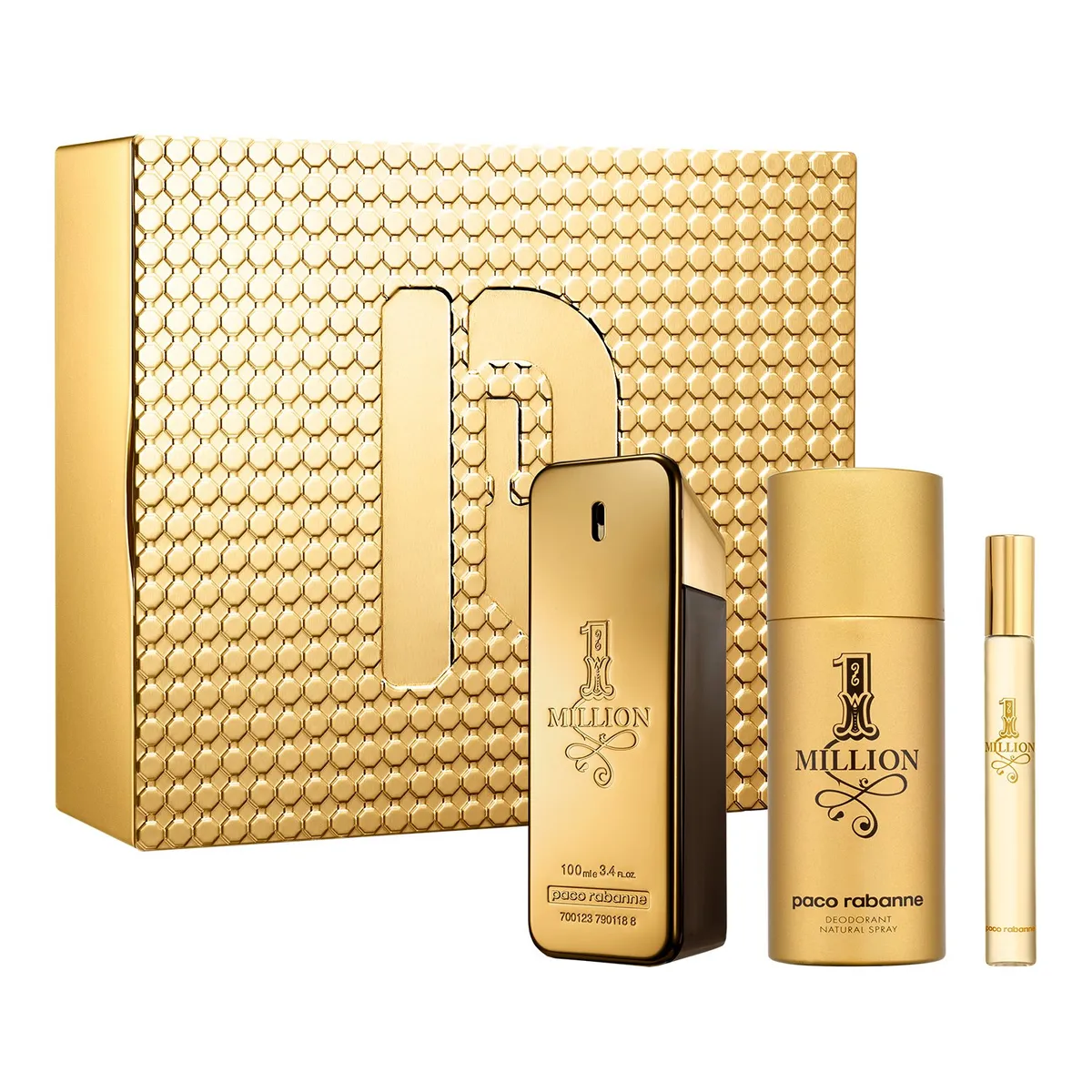 RABANNE - Set de Perfume Rabanne One Million Hombre Incluye: Desodorante 150 ml + Eau de toilette 10 ml 