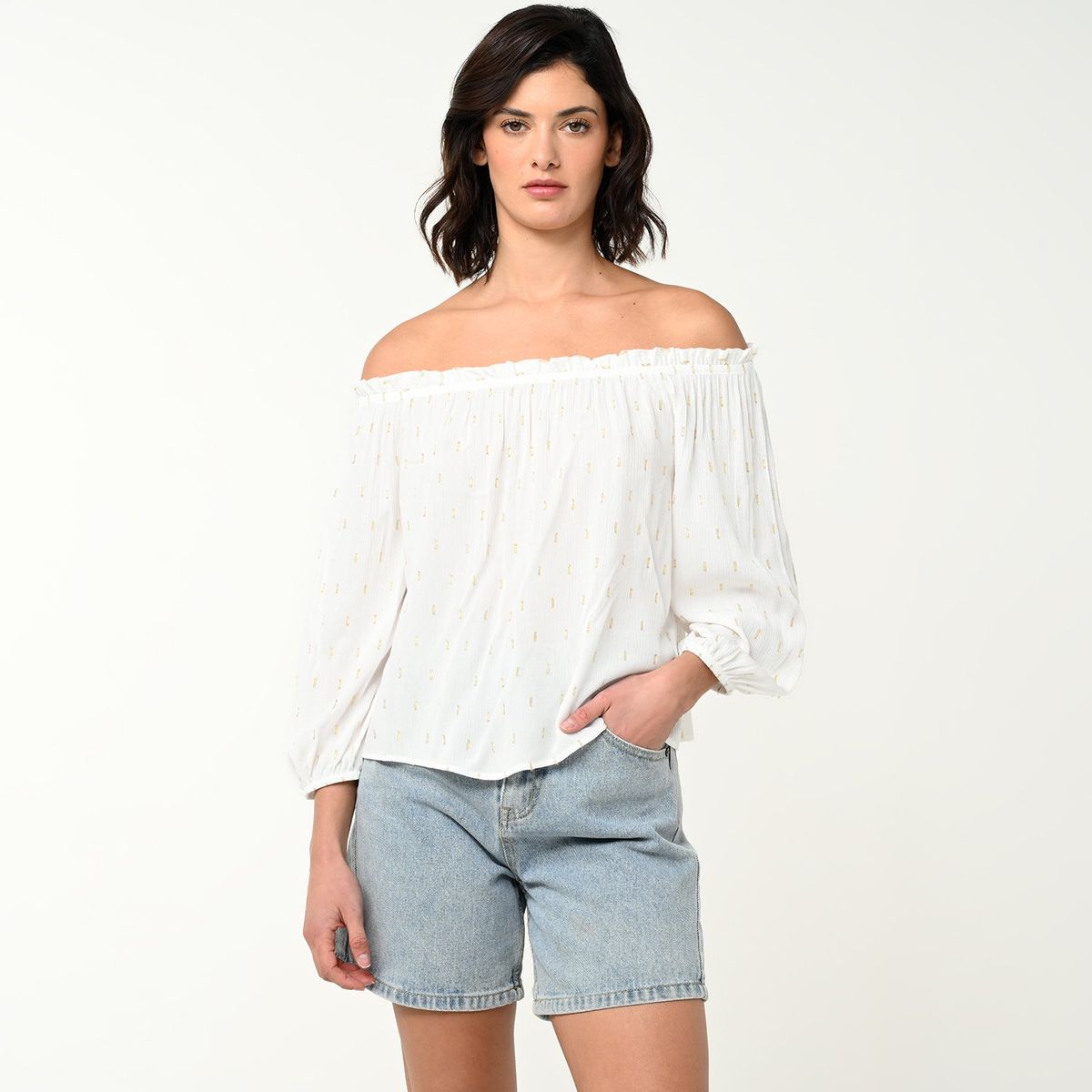 UNIVERSITY CLUB - Blusa Mujer Manga Larga de Algodón University Club