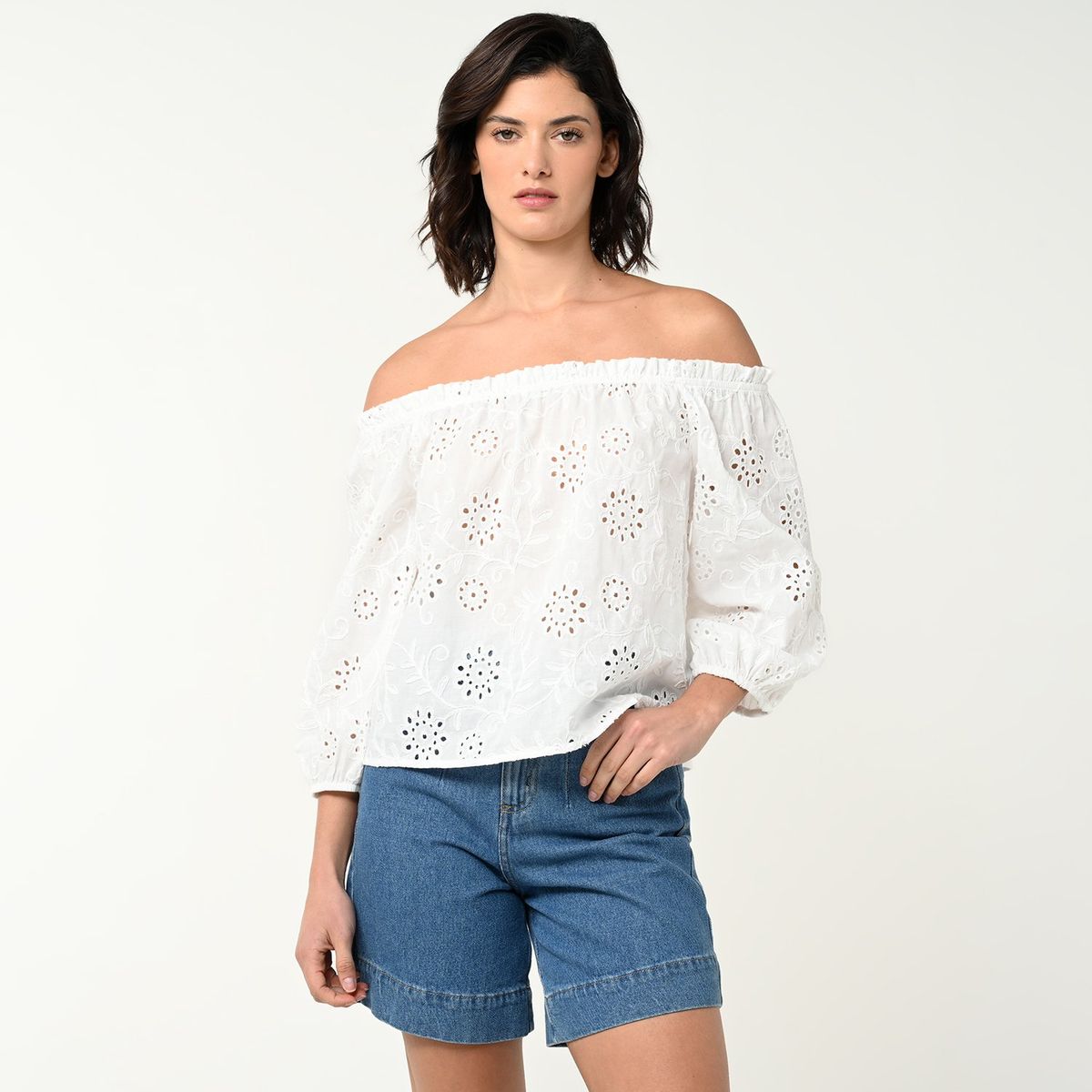 UNIVERSITY CLUB - Blusa Mujer Manga Larga de Algodón University Club