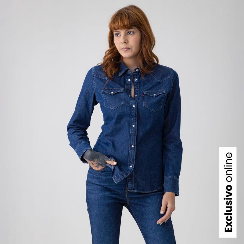 LEVIS - Camisa Mujer con aplique Manga larga de Algodón Levis