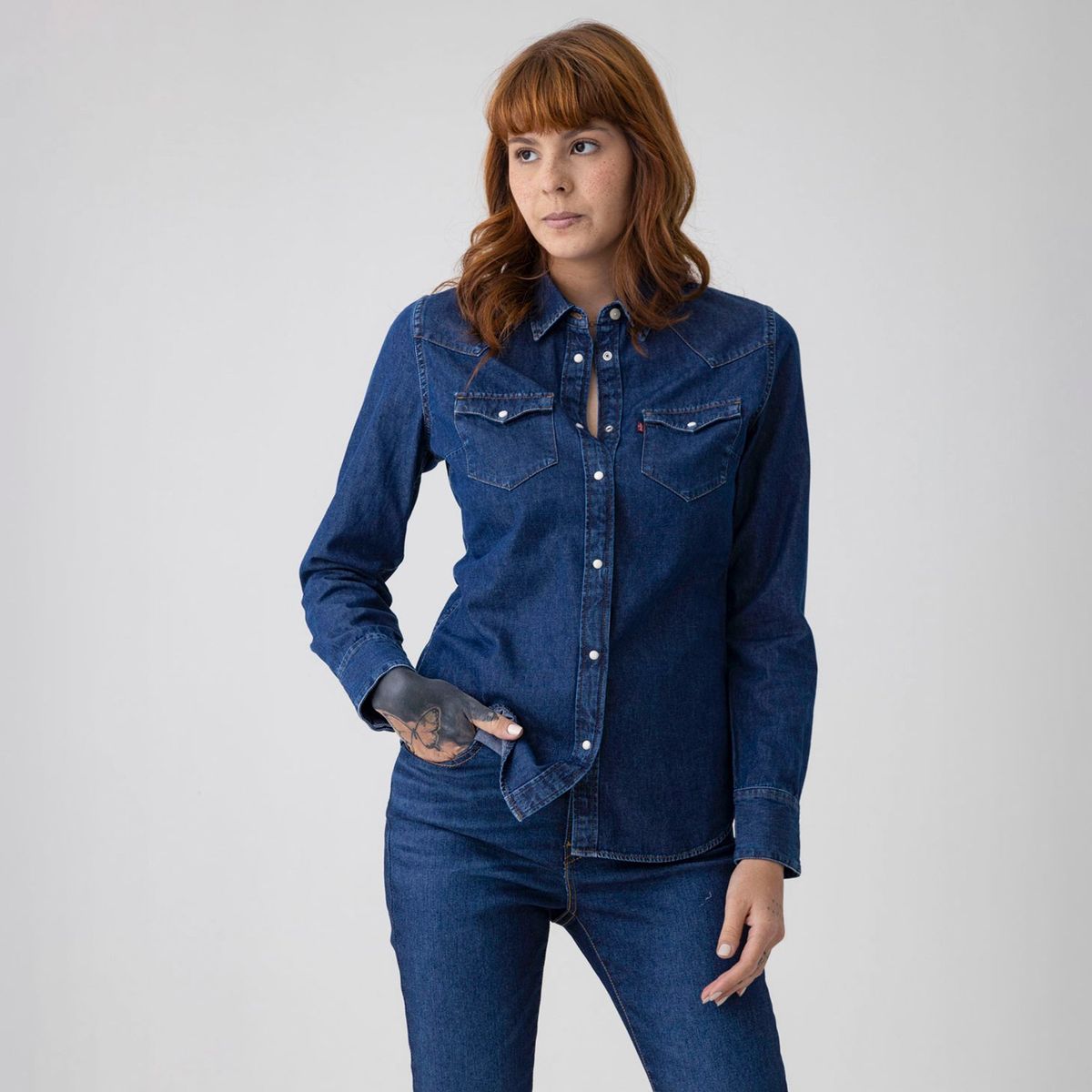 LEVIS - Camisa Mujer con aplique Manga larga de Algodón Levis