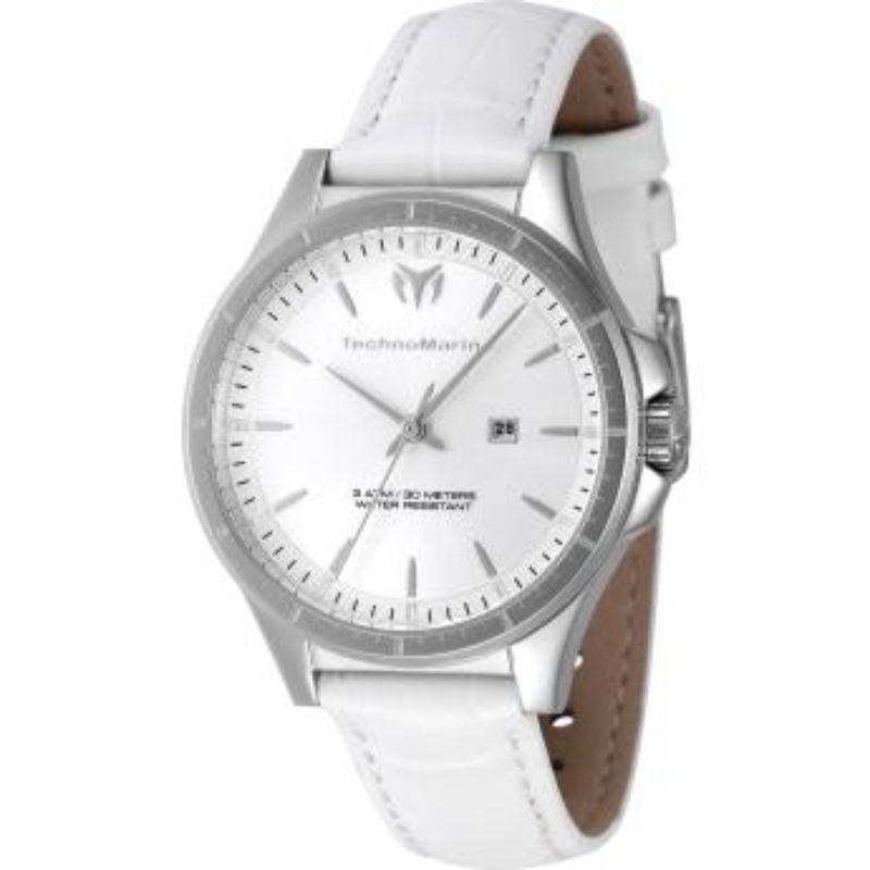 TECHNOMARINE - Reloj Technomarine Para Mujer Moonsun. Reloj Análogo Cuero Blanco