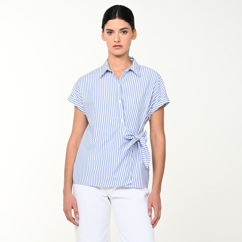 BASEMENT - Camisa Mujer Manga corta de Algodón Basement