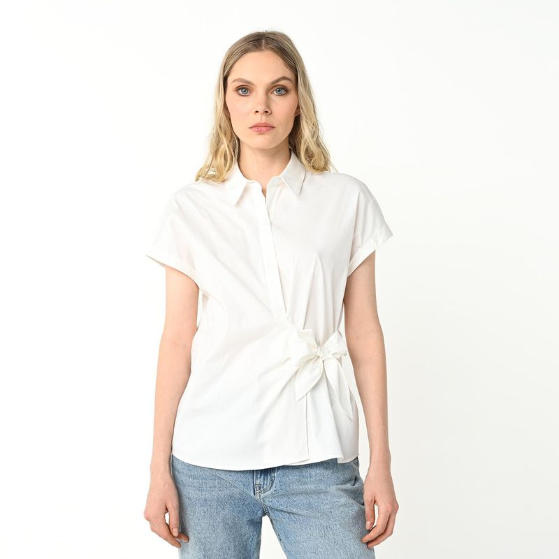 BASEMENT - Camisa Mujer Manga corta de Algodón Basement
